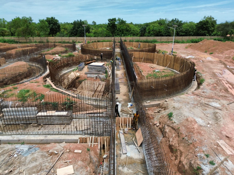 Travaux de ferraillage des ouvrages de l’usine à Ouagadougou
